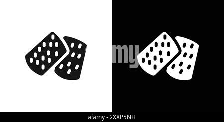 shaobing icon Black line art vector in black and white outline set collection sign Stock Vector