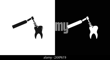 tooth Polish icon logo sign vector outline in black and white color ...