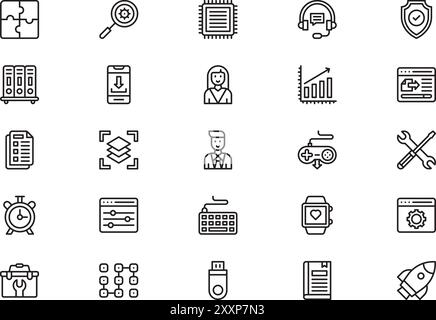 Setup and install icons collection is a vector illustration with ...