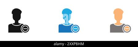 Block User Icon outline collection or set in black and white Stock Vector
