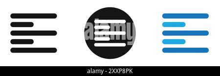 Alignment icon outline collection or set in black and white Stock Vector