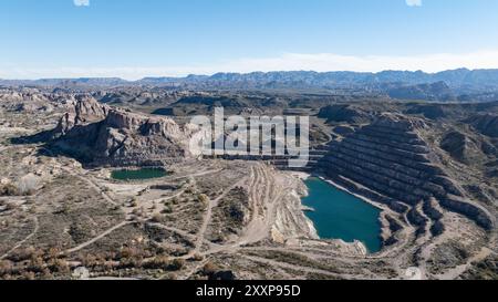 defaultOld open pit uranium mine. Aerial view. Stock Photo