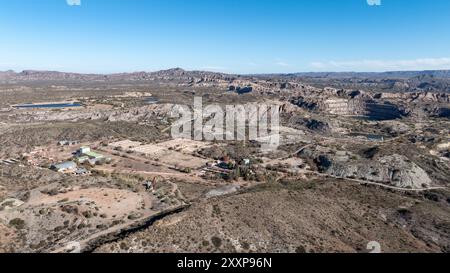 defaultOld open pit uranium mine. Aerial view. Stock Photo