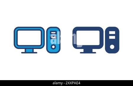 Computer icon vector. computer monitor icon vector. Stock Vector