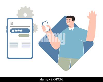create new password forget login sign in registration verification privacy account authentication data protection design icon illustration Stock Vector