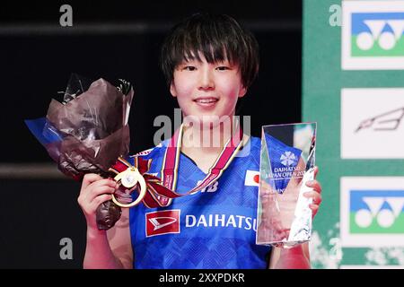 Kanagawa, Japan. 25th Aug, 2024. Akane Yamaguchi (JPN) Badminton : Daihatsu Japan Open 2024 Women's Singles award ceremony at Yokohama Arena in Kanagawa, Japan . Credit: AFLO/Alamy Live News Stock Photo