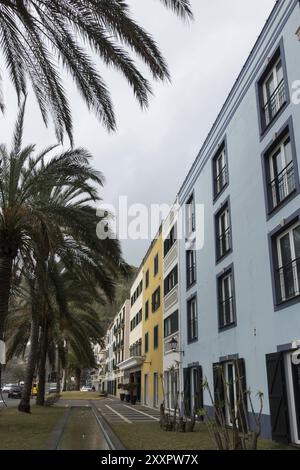 Ponta do Sol colorful buildings in Madeira Stock Photo