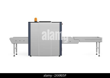 Airport X-ray Security Baggage Scanner on a white background. 3d Rendering Stock Photo