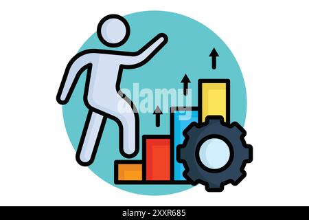Quality control charts flat icon set. Efficiency and problem solving ...