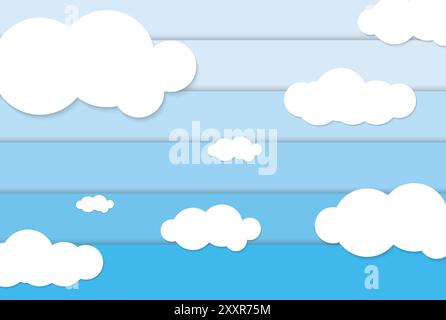 Abstract Landscape Vector 3D Background with Paper Cut shapes and Blue Sky Cloud for Business Presentations Flyers Posters and Screen Web Wallpaper Stock Vector
