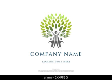 Family Tree for Charity , Community , Diversity and Foundation Logo Design Vector Stock Vector