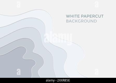 White Papercut Abstract Background for Presentation design. Vector Illustration Stock Vector