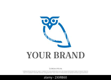 Simple Minimalist Owl Bird Symbol Logo Design Vector Stock Vector
