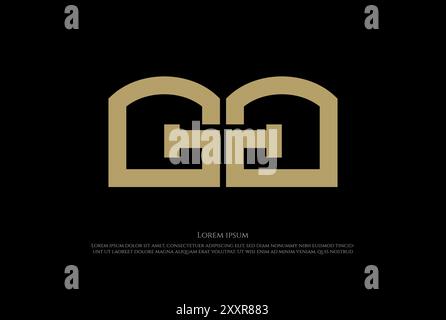 Initial Letter GG Golden Gate Typography Logo Design Vector Stock Vector