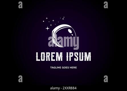Astronaut or Spaceman Helmet with Star Planet Galaxy Space Logo Design Vector Stock Vector
