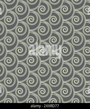 Abstract geometric pattern circles, lines. A seamless vector background. Grey ornament Stock Vector