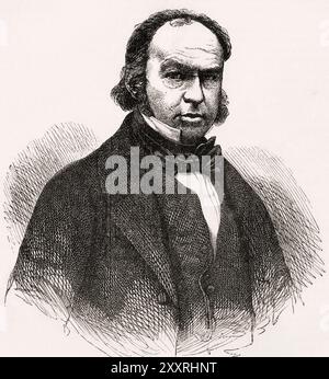 Isambard Kingdom Brunel, 1806 – 1859. British civil engineer and mechanical engineer.  From Cassell's Illustrated History of England, published c. 1880. Stock Photo