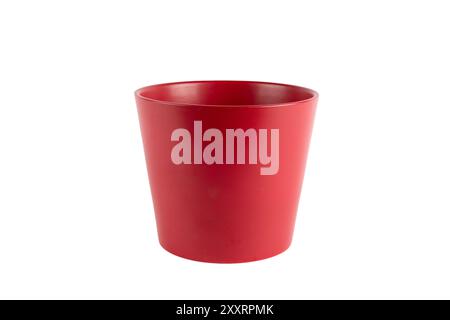 Red ceramic pot isolated no background cutout Stock Photo
