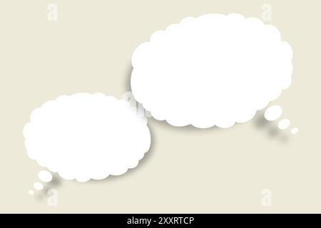 White cloud paper speech bubble shape against grey color background for design in your work concept. Stock Photo