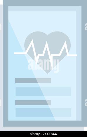 Medical record showing heartbeat rate on a paper document, concept for cardiology Stock Vector