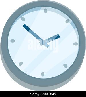 Classic analog clock face with hour and minute hands indicating the current time Stock Vector