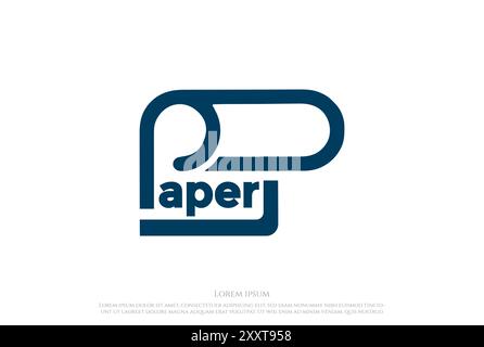 Initial Letter P Paper Sheet Logo Design Vector Stock Vector