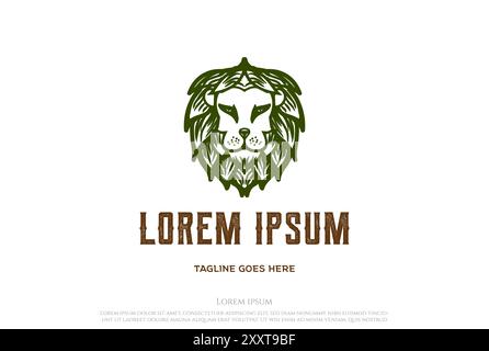 Lion King Hop Hops Brewing Brewery Logo Design Vector Stock Vector