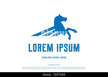 Flying Horse Pegasus Unicorn Logo Design Vector Stock Vector