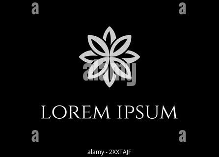 Elegant Luxury Geometric Flower Leaf Logo Design Vector Stock Vector