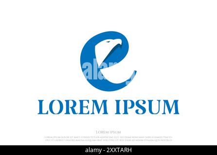 Initial Letter E for Eagle Hawk Falcon Logo Design Vector Stock Vector