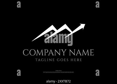 Mountain Arrow Diagram Trading Business Marketing Logo Design Vector Stock Vector