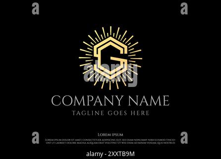 Initial Letter SG for Sun Gold Logo Design Vector Stock Vector