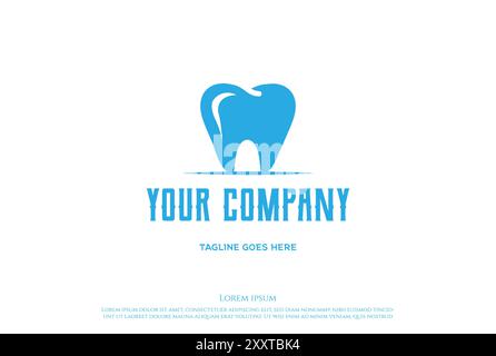 Blue Tooth Dent for Dental Dentist Clinic Logo Design Vector Stock Vector