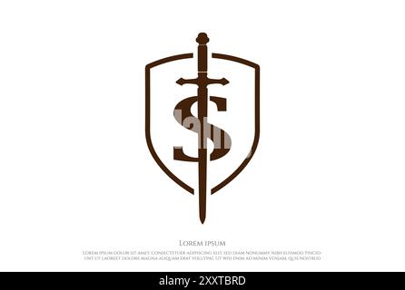 Vintage Retro Hipster Initial Letter S Sword Blade Shield Logo Design Vector Stock Vector