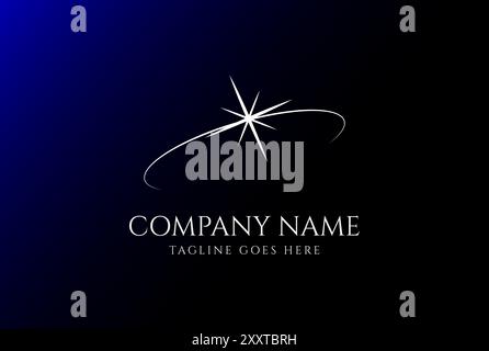 Simple Minimalist Comet Light Lunar Line Logo Design Vector Stock Vector