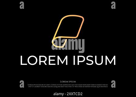 Simple Minimalist Initial Letter P Paper Sheet Logo Design Vector Stock Vector