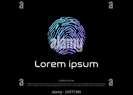 Modern Fingerprint Secure Safe Secret Strong Smart Technology Logo Design Vector Stock Vector