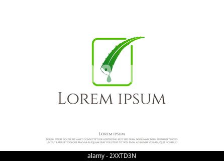 Simple Minimalist Aloe Vera for Herbal Wellness Cosmetic Nature Logo Design Vector Stock Vector