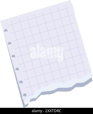 Blank sheet of squared paper is being folded on a white background Stock Vector