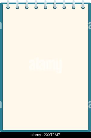 Blank notepad with a spiral binding is perfect for jotting down notes, ideas, or to do lists Stock Vector