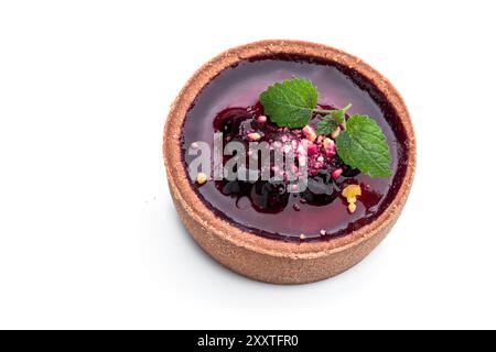 Small  cakes with currant isolated on white Stock Photo