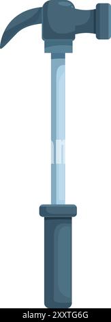 Claw hammer standing upright, ready for use in construction or diy ...