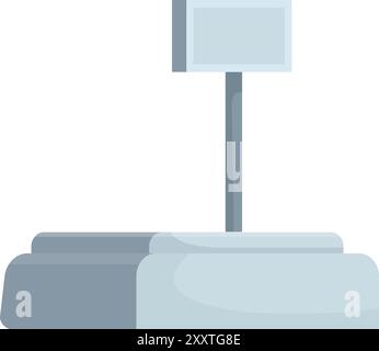 Digital price computing scale standing on countertop is ready for weighing and calculating price in supermarket Stock Vector