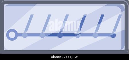 Electronic information board is showing the different stations on a train line Stock Vector