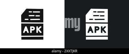 APK File Format Icon linear vector graphics sign or symbol set for web ...