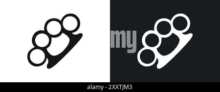 brass knuckles icon linear vector graphics sign or symbol set for web app ui Stock Vector