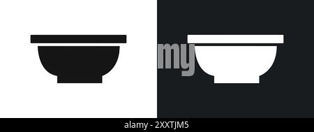 Bowl icon linear vector graphics sign or symbol set for web app ui Stock Vector