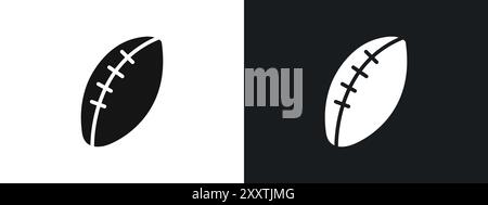 American Rugby ball icon linear vector graphics sign or symbol set for web app ui Stock Vector