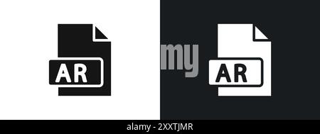 AR File Document Icon linear vector graphics sign or symbol set for web app ui Stock Vector