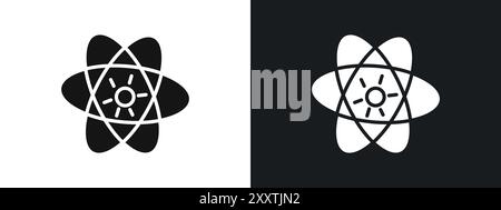 Atomic Scientific icon linear vector graphics sign or symbol set for web app ui Stock Vector